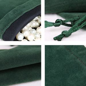 Pochette en coton personnalisée imprimée en usine, écologique et recyclable, sac de voyage portable pour maquillage, pochette en flanelle avec cordon de serrage - Product Image 3