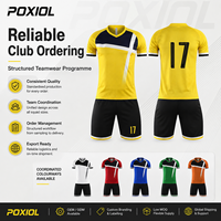 Maßgeschneiderte Fußballtrikots Team-Uniform OEM Personalisierte Sublimations-Spandex/Baumwolle Atmungsaktiv Kurzarm