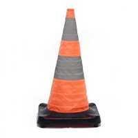 Barrières de circulation pliables en nylon de 500 mm de hauteur avec base en caoutchouc