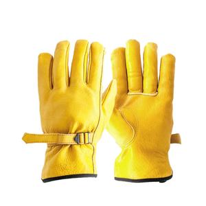 Gants de travail en cuir personnalisables en gros, directement de l'usine, pour la sécurité industrielle, le soudage et la conduite, avec doublure intégrale en coton et aramide - Product Image 4