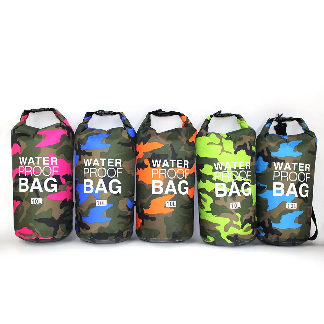 Custom Logo Ipx6 Sport Floating Waterproof Camouflage Large Capacity Roll Top Swimming Dry Bag Backpack with Adjustable Strap