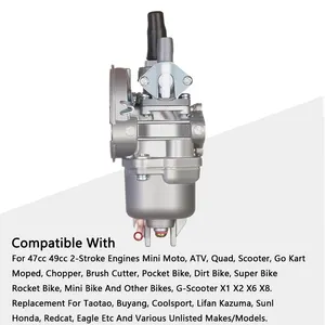 Carburetor 44-6 40-6 13mm For 47cc 49cc 2 Stroke 47cc 49cc Mini Moto ATV Quad Dirt Pocket Bike Moped Scooter Carburetor