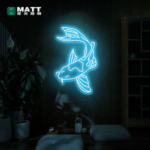 Dropshipping Enseigne lumineuse néon en acrylique japonaise personnalisée Bonne chance <span class=keywords><strong>poisson</strong></span> Koi pour décoration murale de chambre - Product Image 5