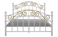Lit plateforme vintage en métal Queen Size avec motif enroulé, inclinable, en fer antique, facile à assembler, pour appartement et chambre à coucher Uetco