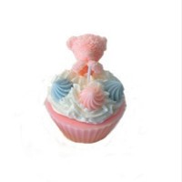 Bougie d'aromathérapie Ours d'anniversaire, modèle gâteau créatif, cadeau chaleureux et romantique pour petite amie, idéal pour fête, faite à la main, mélange de soja