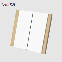 Interruptores y Enchufes de Pared WESA Ultrafinos con Botón Pulsador EU 1/2/3 Vías, Enchufe de Alimentación de 1 Vía, Combinación Libre, Diseño Moderno de Lujo