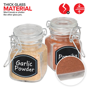 Pot de conservation alimentaire en verre transparent carré de 100 ml avec couvercle hermétique, récipient en verre avec couvercle à clipser hermétique - Product Image 3