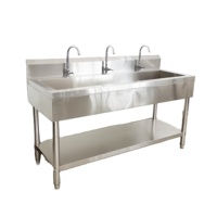 Wastafel gaya Eropa, peralatan dapur Stainless Steel komersial dengan rak bawah Makanan Cepat tahan karat desain baru