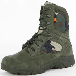 Botas Tácticas de Combate con Cordones, de Cuero de Ante Vacuno, para Senderismo, Camping y Deportes al Aire Libre - Product Image 1
