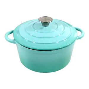 4L 4.1qt Besi Cor Casserole Enamel Besi Cor Prancis Belanda Oven Bulat Cocotte Pot