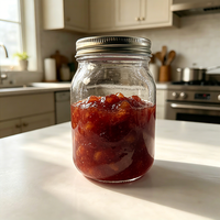 Vente en gros de bocaux en verre Mason vides de 500 ml (16 oz) transparents de haute qualité, de qualité alimentaire, pour huile de noix de coco, confiture de fruits, vinaigrette, avec couvercles hermétiques