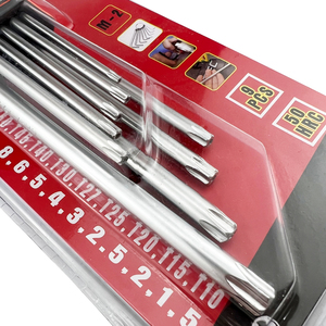 Jeu de clés hexagonales Torx métriques, 9 pièces, kit de clés Allen à bras long Crv pour machines, meubles, réparation de vélos, outils de bricolage - Product Image 5