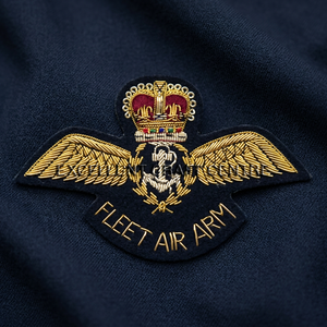 FLEET AIR ARM High Quality Lace Embroidered Patch <b>Sew</b>-On Fabric Badge Circular Luxury Design for Garment - Product Image 2