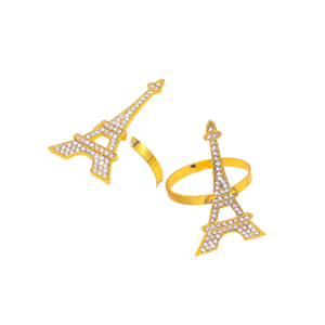 High End Classic Stocked Eco-Friendly Customizable Iron Tower Rhinestone <b>Napkin</b> <b>Rings</b> for Party Decoration - Product Image 1
