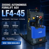 Junebreath LF4-45 Chariot élévateur AGV à guidage laser avec chargement automatique et évitement d'obstacles par laser pour la logistique d'usine et les rayonnages hauts