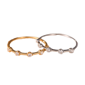 UM Jewelry Women's <b>Adjustable</b> <b>Ring</b> Minimalist Fashion Jewelry Thin Row Zircon Plated for Wedding Engagement - Product Image 1