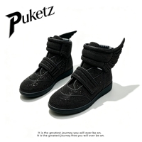 En gros, Baskets montantes à strass effet bling avec design d'aile latérale unique, fermeture auto-agrippante, chaussures de performance, OEM disponible