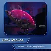 Chaise de jeu ergonomique en similicuir PU à dossier haut, couleur violette, pour PC et jeux vidéo, avec support lombaire