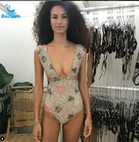 Maillot Sexy pour Femme Maillot de Bain de Surf à Fleurs Bikini de Luxe Maillot de Bain Fitness Une Pièce Vêtements de Plage