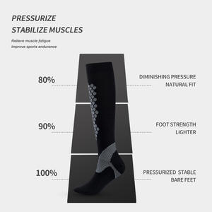 Chaussettes de compression en nylon unisexes, hauteur genou, pour le sport en plein air et le cyclisme - Product Image 1