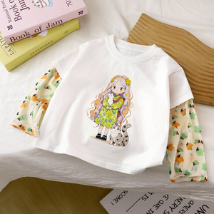 <span class=keywords><strong>Camiseta</strong></span> Unisex de Manga Larga Estilo Coreano con Protección Solar, de Algodón que Absorbe la Humedad, con Estampado de Dibujos Animados, Verano 2025, Patchwork para Bebé - Product Image 4