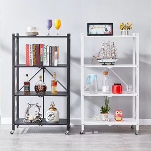 Household Double 3-5 Tier Metal Free Standing <strong>Storage</strong> Racks Foldable Shelving Rack Stackable <strong>Kitchen</strong> <strong>Storage</strong> <strong>Units</strong> - Product Image 2