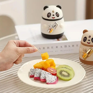 Cute Cartoon Panda Toothpick Holder Automatic Toothpick <b>Box</b> Push-type Toothpick <b>Box</b> Suitable For Home Bar <b>Party</b> - Product Image 5