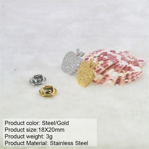 Broche ronde en acier inoxydable plaqué or sur mesure, vente en gros d'usine, pour la fabrication de colliers - Product Image 4