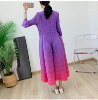 Robe plissée dégradée à volants et froncée, coupe trapèze, longueur genou, éco-responsable, lavable, taille naturelle, grande taille pour femme