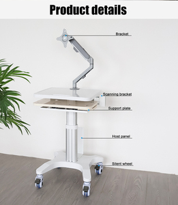 Chariot médical <span class=keywords><strong>mobile</strong></span> dentaire professionnel, poste de travail, hauteur réglable, colonne en aluminium aéronautique, roues silencieuses adaptées aux appareils épais - Product Image 4