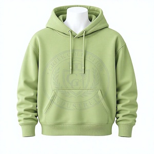 เสื้อฮู้ดดี้สีเขียวอ่อนคุณภาพสูงสำหรับผู้ชายและผู้หญิง ผ้าฝ้าย 100% ผ้าฟลีซถัก ปักลายกรีก ระบายอากาศได้ดี สไตล์สตรีทแวร์ - Product Image 1