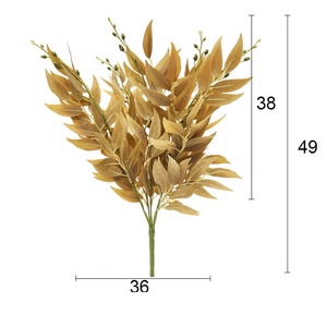 QSLH-ALE814 Flower Decoration Silk Willow Leaf Branch <strong>Artificial</strong> Willow Leaves - Product Image 3