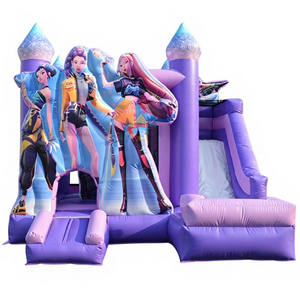 Château gonflable à thème K-pop Demon Hunters avec toboggan, château gonflable à thème de dessin animé, aire de jeux gonflable pour enfants avec toboggan - Product Image 2