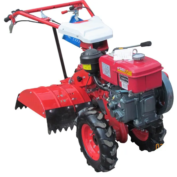 Kaynak fabrika çiftlik traktörü bahçe döner Mini yeke 2WD 2 tekerlekli el sürücü traktör fiyat