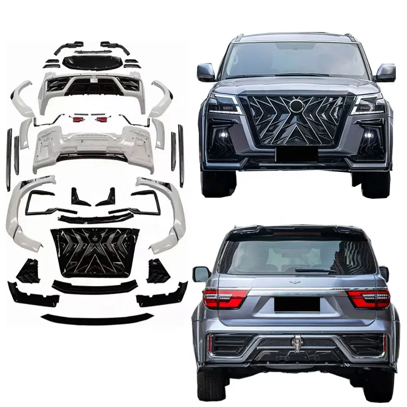 KLT Bumper Mobil Gaya Elang Hitam, Kit Bodi Desain Limgen Baru untuk Nissan Patrol 2020 Y62