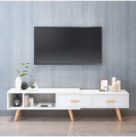 Meuble TV extensible en bois YQ Forever Simple et Moderne pour salon, avec table basse intégrée
