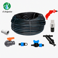 Kit d'irrigation goutte à goutte agricole complet, système de tuyau d'irrigation de 5/8 po avec filtre, vanne et raccords pour l'irrigation des cultures commerciales
