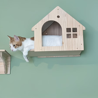 Lit pour animaux en bois massif sculpté, niche royale vintage pour chien, grotte pour chat, meubles pour chat en gros, pour petits chiens