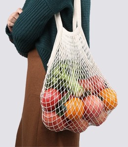 Sacs en filet de coton portables en gros pour supermarché, sacs en filet pour légumes et fruits - Product Image 1