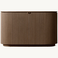 Armoire robuste à 4 portes en chêne massif de style américain moderne pour chambre et salon