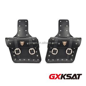 GXKSAT <span class=keywords><strong>Sacoche</strong></span> de selle de moto en <span class=keywords><strong>cuir</strong></span> PU grand format 31 x 28 x 11 cm, <span class=keywords><strong>sacoche</strong></span> latérale de moto imperméable - Product Image 2