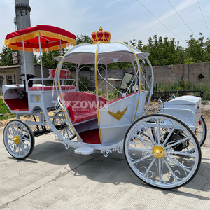 Carruaje Eléctrico ZOWN con Diseño de Calabaza en Blanco, Rojo y Dorado, para Bodas y Desfiles - Product Image 3