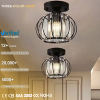 Plafonnier LED Moderne en Forme de Citrouille, Doré et Noir, Petit, à Intensité Variable, pour Couloir