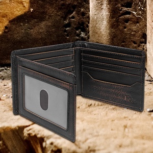 Boshiho Customized Vintage Animal Embossed RFID Blocking Small Card <b>Holder</b> Wallet Short Coin Purse for Men Bifold Male Wallet - Product Image 4