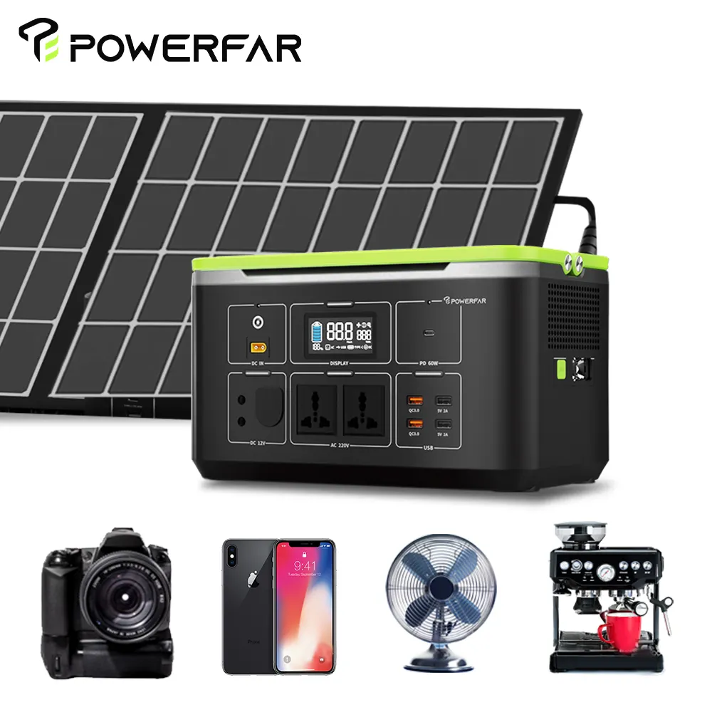 1000W centrale elettrica portatile 110/220V presa a corrente continua 12/24V batteria ricaricabile campeggio generatore solare con batteria di riserva