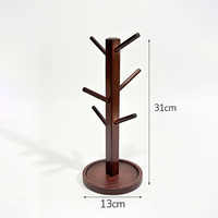Support moderne en bois en forme d'arbre pour tasses et séchoir à vaisselle, idéal pour le rangement de tasses, verres et tasses à thé dans la cuisine ou lors de fêtes