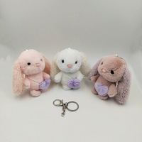 Jouet porte-clés mignon de 4 pouces en peluche lapin lapin ours en peluche chien mouton