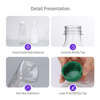 Bouteilles carrées jetables en plastique PET de 10 oz pour boissons froides, jus, lait, avec bouchon à vis
