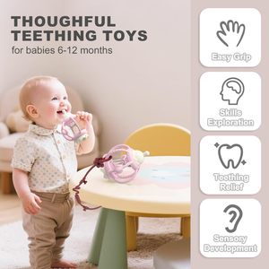 Juguetes de Dentición Montessori para Bebés, Libres de BPA, Mordedores Sensoriales para Bebés, Desarrollo del Fabricante - Product Image 6