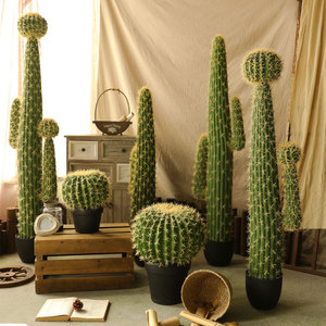 Mô phỏng cây xương rồng kích thước lớn cây trồng trong Nhà Màu Xanh lá cây cửa sổ hiển thị trang trí cảnh quan cây xương rồng - Product Image 3